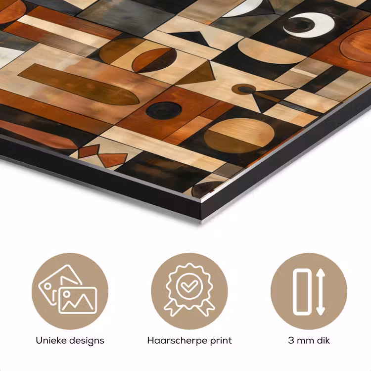 Aluminium schilderij - Terracotta - Geometrisch - Mid-Century - Patroon — 7