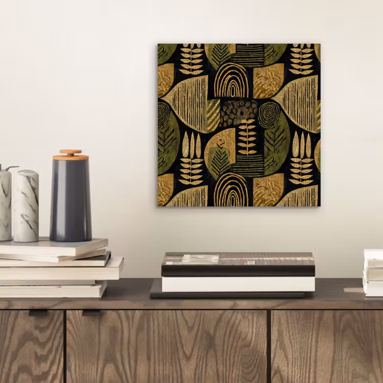 Aluminium schilderij - Zwart - Okergeel - Botanisch - Textuur — 2