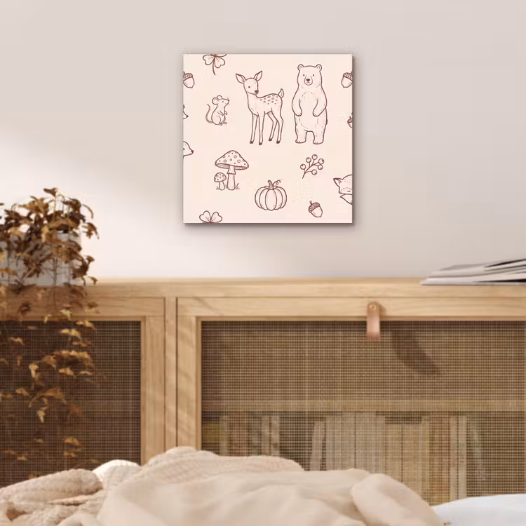 Aluminium schilderij - Dieren - Bos - Natuur - Schets - Patroon — 4