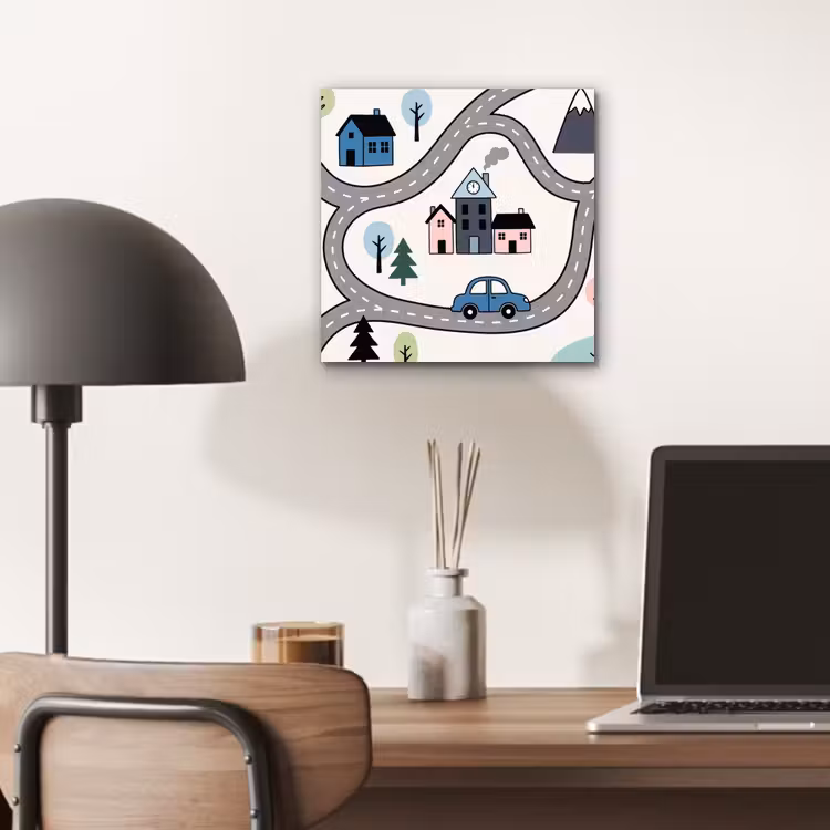 Aluminium schilderij - Kaart - Stad - Kindvriendelijk — 6