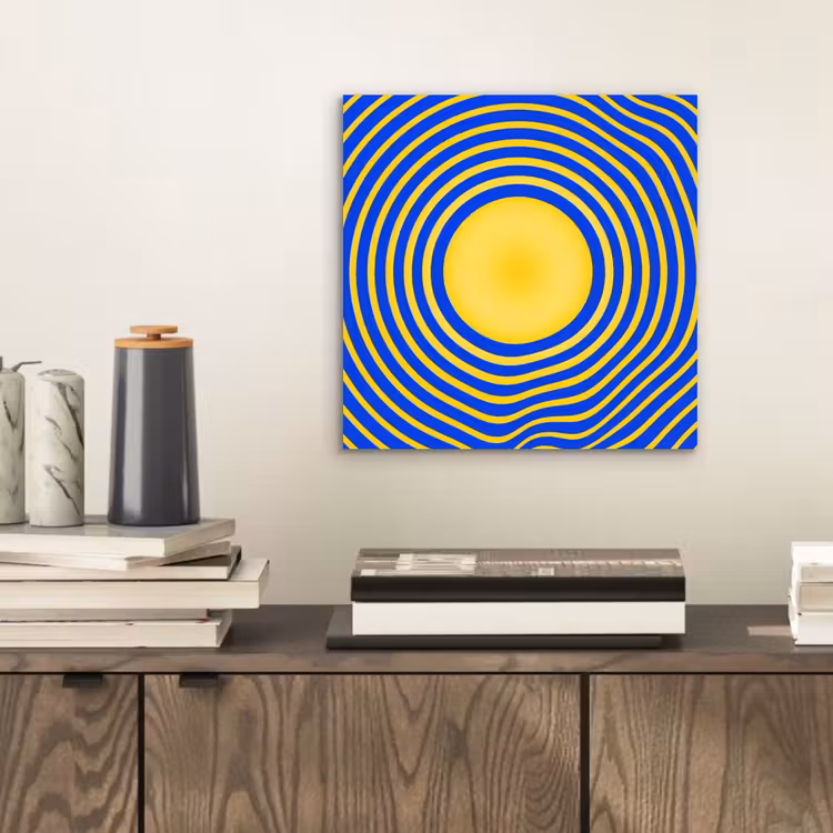 Aluminium schilderij - Abstract patroon - Blauw — 2