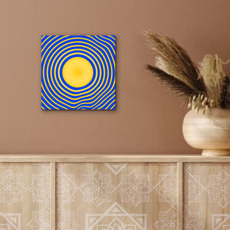 Aluminium schilderij - Abstract patroon - Blauw — 5