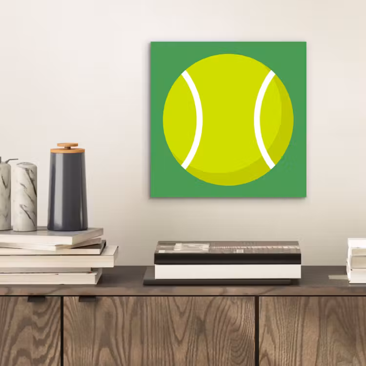 Aluminium schilderij - Bal - Geel - Sport - Groen - Illustratie — 2