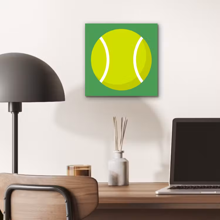 Aluminium schilderij - Bal - Geel - Sport - Groen - Illustratie — 6