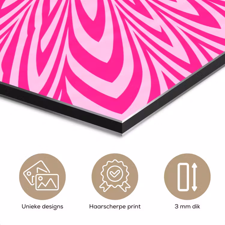 Aluminium schilderij - Patroon - Optisch - Roze — 7