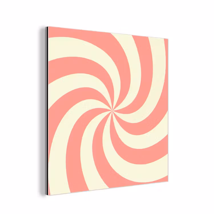 Aluminium schilderij - Spiraal - Patroon - Abstract - Roze - Beige — 1