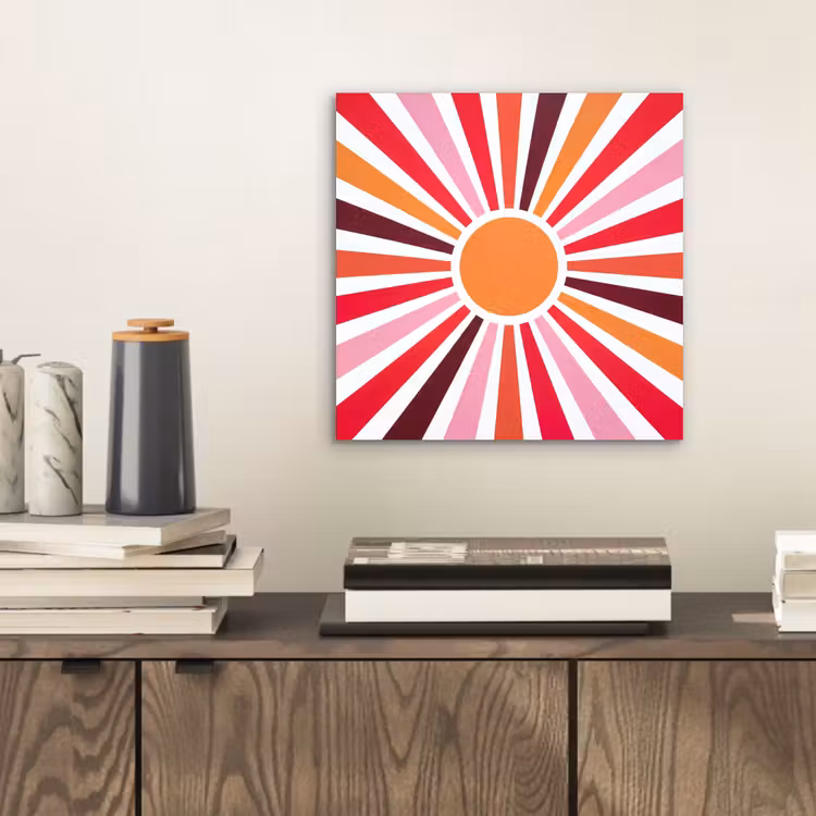 Aluminium schilderij - Zon - Stralen - Abstract - Kleurrijk — 2