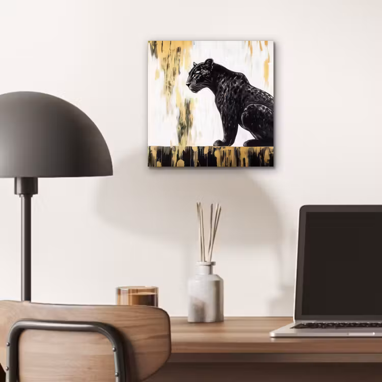 Aluminium schilderij - Panter - Zwart - Abstract - Goud — 6