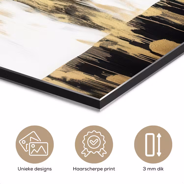 Aluminium schilderij - Panter - Zwart - Abstract - Goud — 7