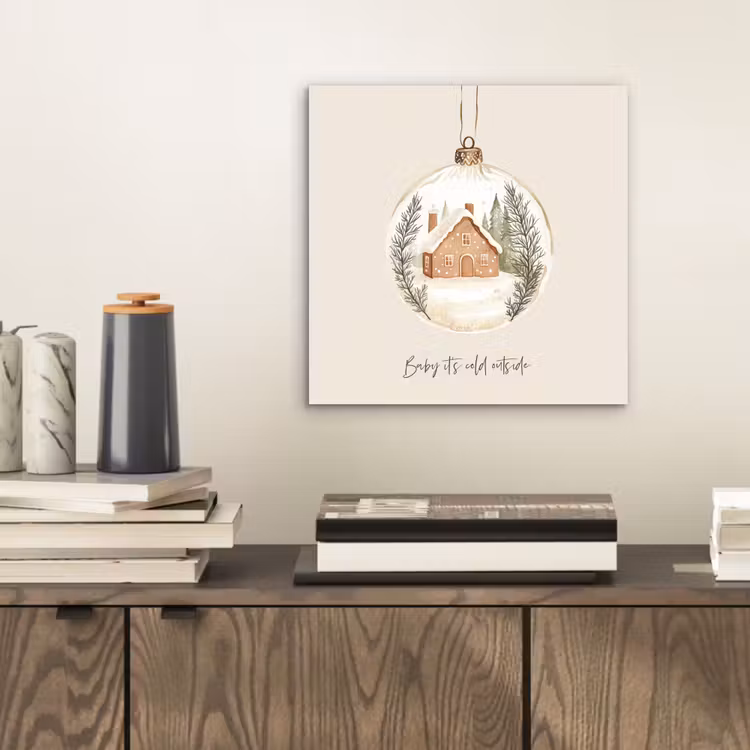 Aluminium schilderij - Quote - Winter - Kerst - Beige - Kerstbal — 2