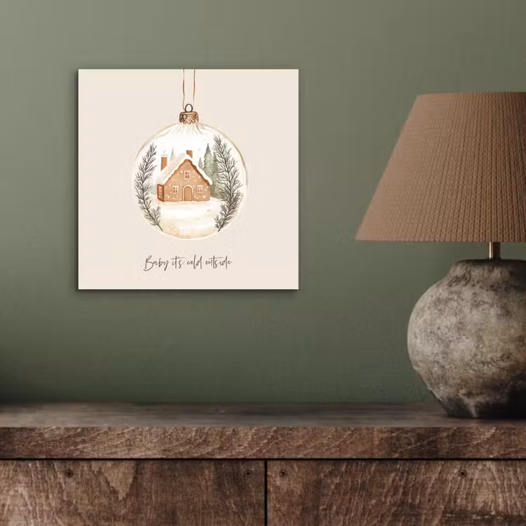 Aluminium schilderij - Quote - Winter - Kerst - Beige - Kerstbal — 3