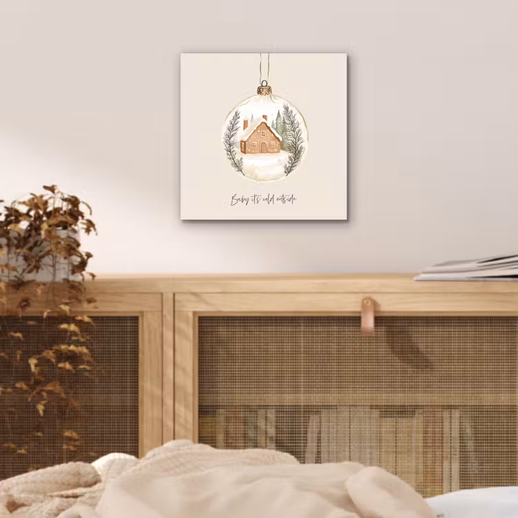 Aluminium schilderij - Quote - Winter - Kerst - Beige - Kerstbal — 4