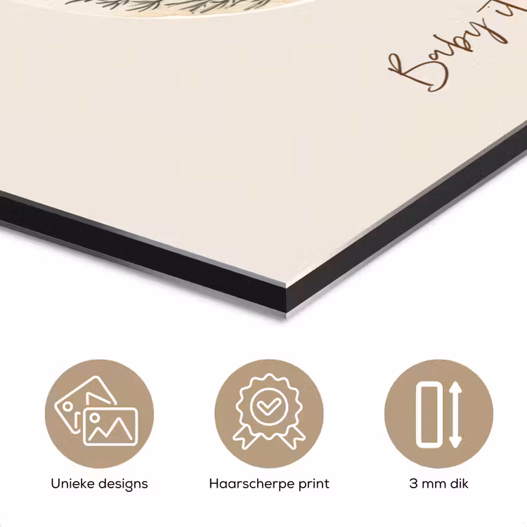 Aluminium schilderij - Quote - Winter - Kerst - Beige - Kerstbal — 7