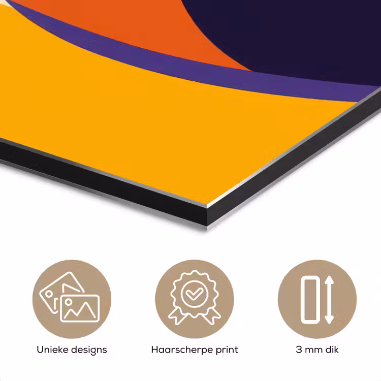 Aluminium schilderij - Uil - Grafisch - Kleurrijk - Ogen — 7