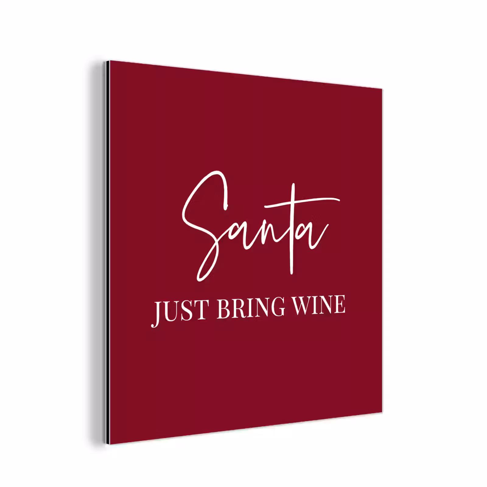 Aluminium schilderij - Santa - Wine - Rood - Kerst - Kerstman — 1