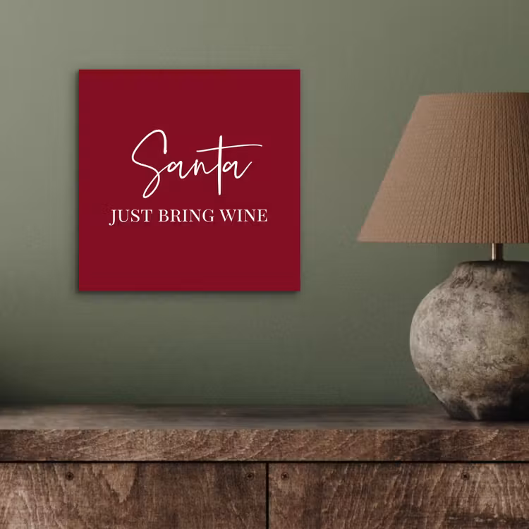 Aluminium schilderij - Santa - Wine - Rood - Kerst - Kerstman — 3