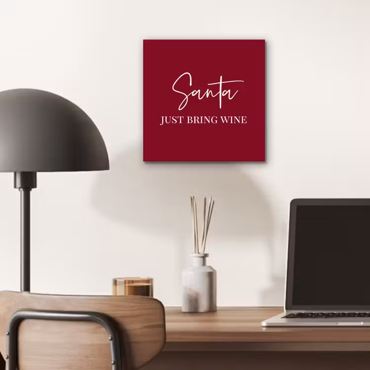 Aluminium schilderij - Santa - Wine - Rood - Kerst - Kerstman — 6