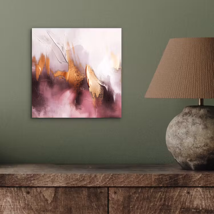 Aluminium schilderij - Watercolor - Goud - Roze - Abstract - Kunst — 3