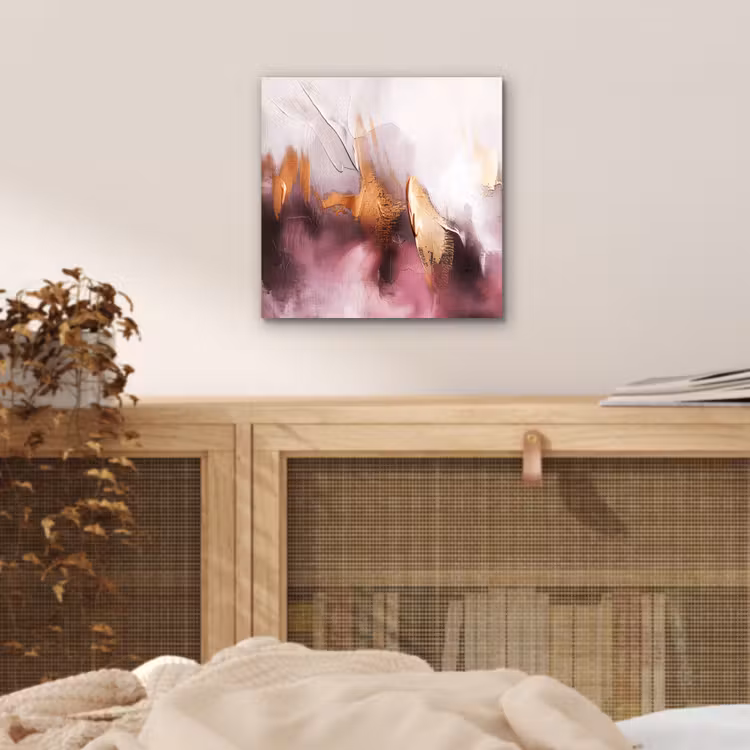 Aluminium schilderij - Watercolor - Goud - Roze - Abstract - Kunst — 4
