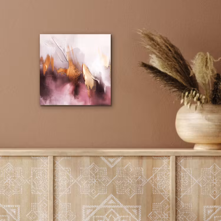 Aluminium schilderij - Watercolor - Goud - Roze - Abstract - Kunst — 5