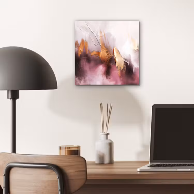 Aluminium schilderij - Watercolor - Goud - Roze - Abstract - Kunst — 6
