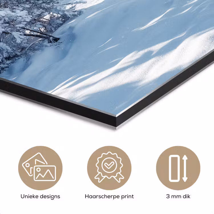 Aluminium schilderij - Winterlandschap - Natuur - Berg - Bomen - Sneeuw — 7