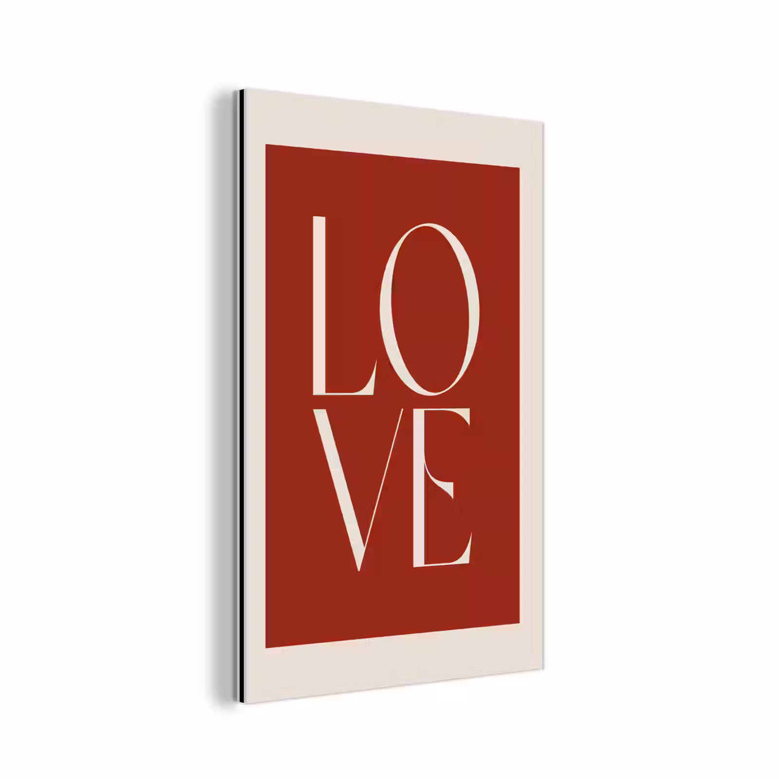 Aluminium schilderij - Love - Rood - Minimalistisch — 1