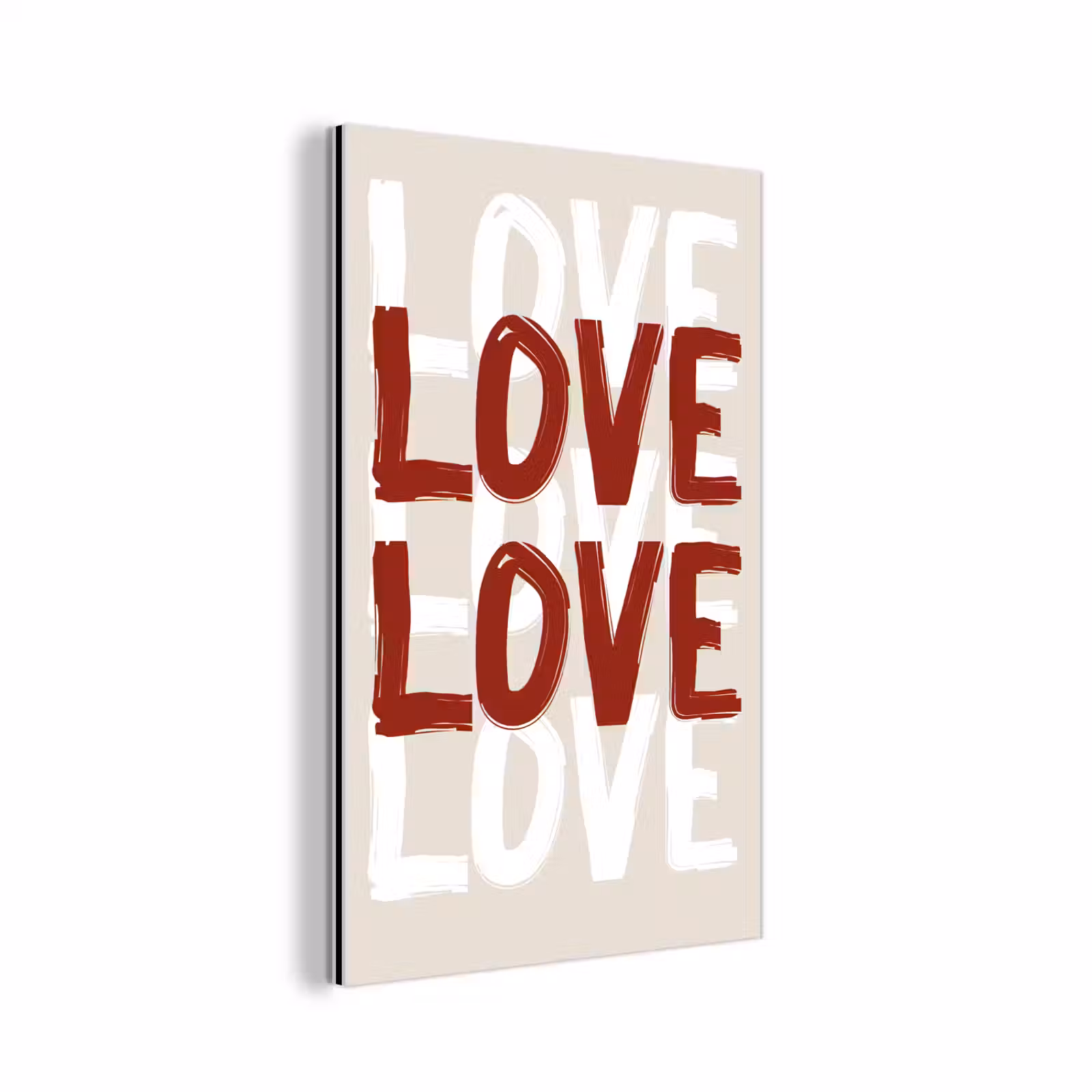 Aluminium schilderij - Love - Rood - Tekst — 1