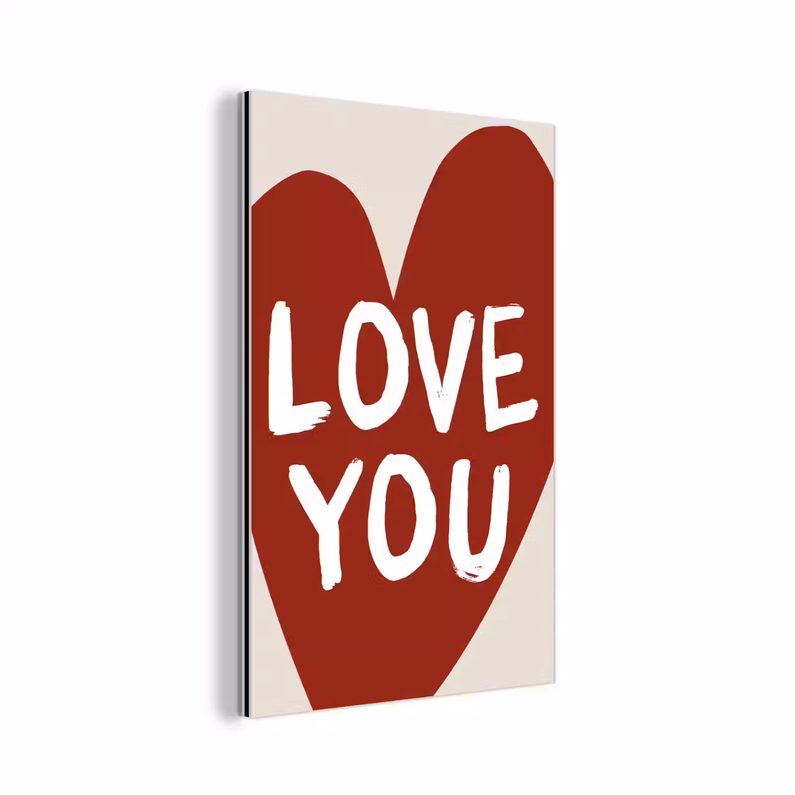 Aluminium schilderij - Loveyou - Hart - Rood — 1