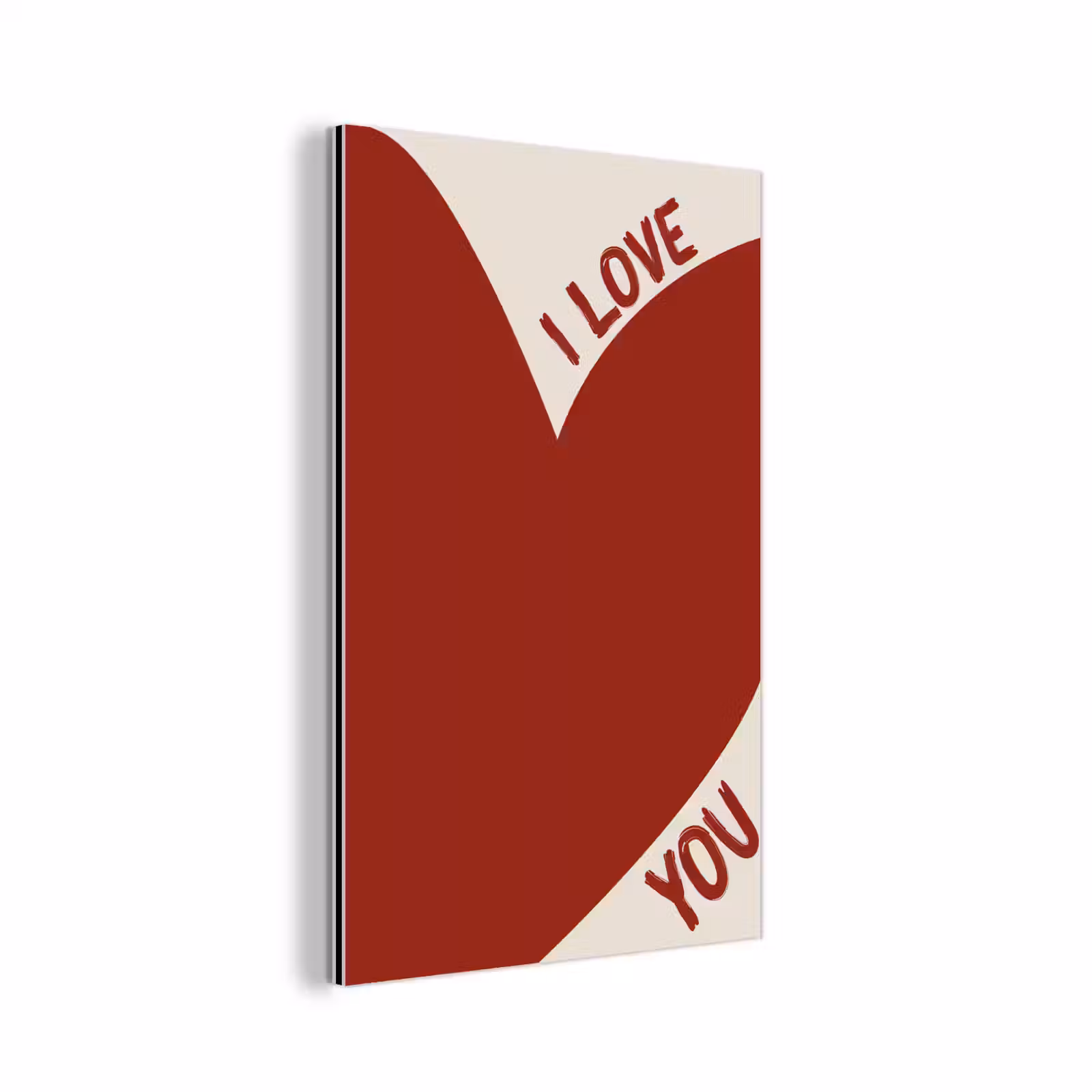 Aluminium schilderij - Loveyou - Rood - Hart — 1