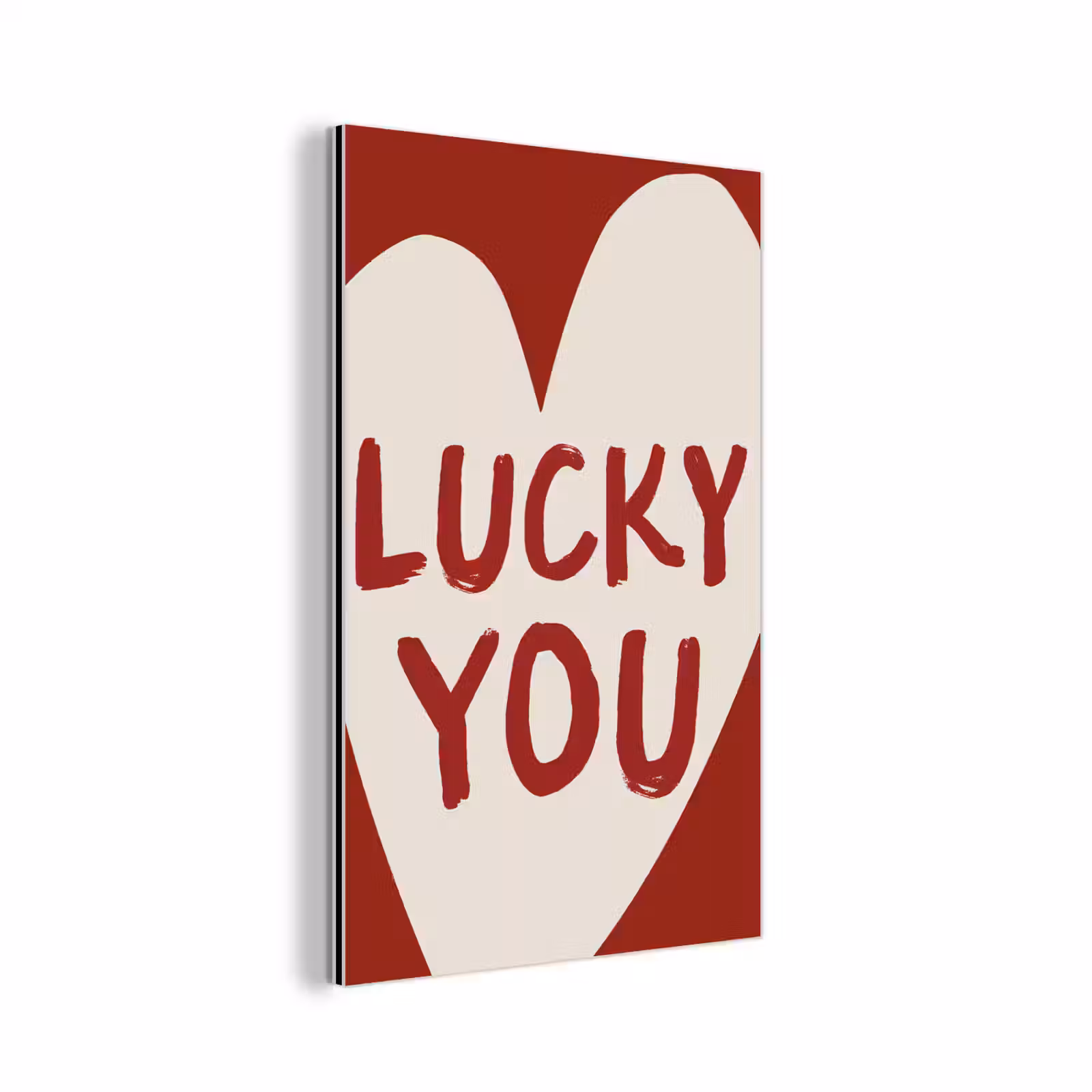 Aluminium schilderij - Lucky - Hart - Rood — 1