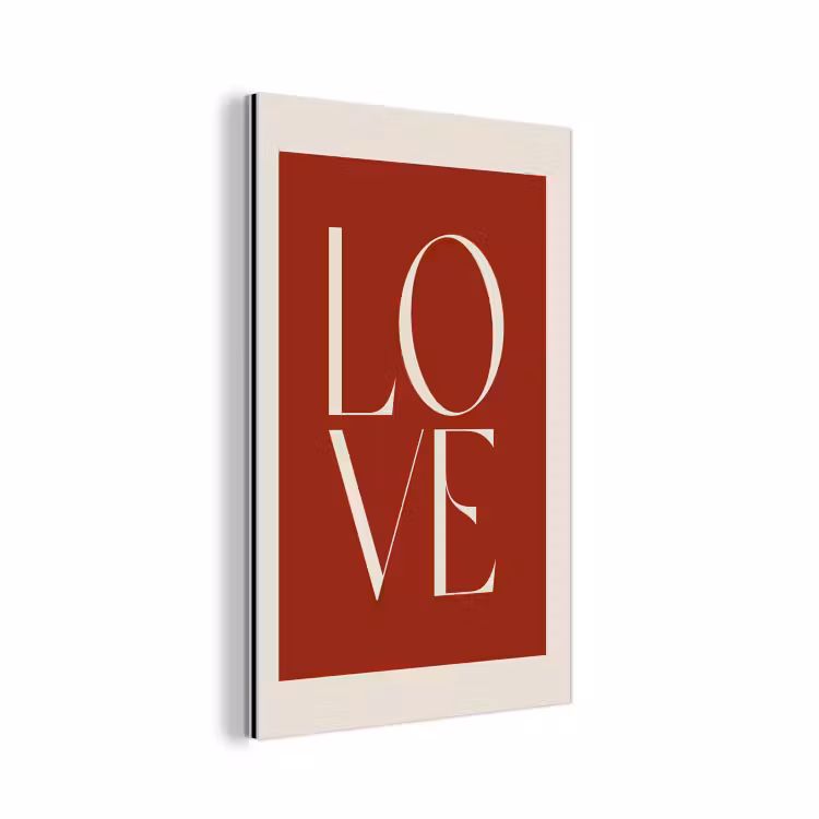 Aluminium schilderij - Love - Rood - Minimalistisch — 1