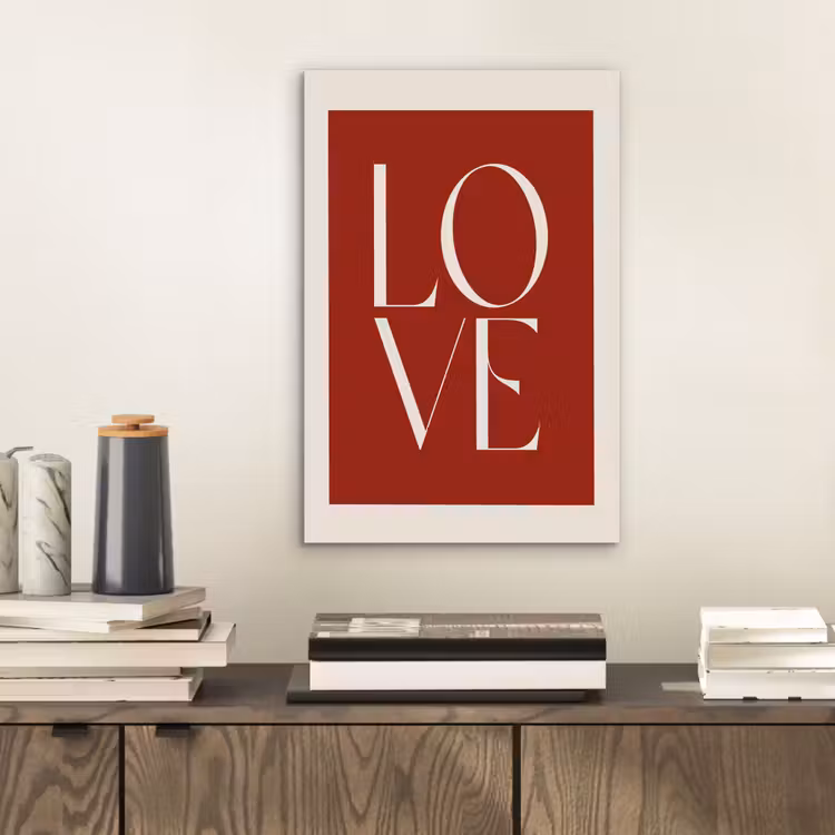 Aluminium schilderij - Love - Rood - Minimalistisch — 2