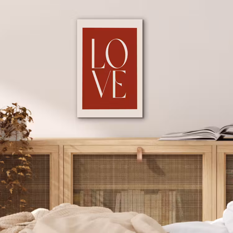 Aluminium schilderij - Love - Rood - Minimalistisch — 4
