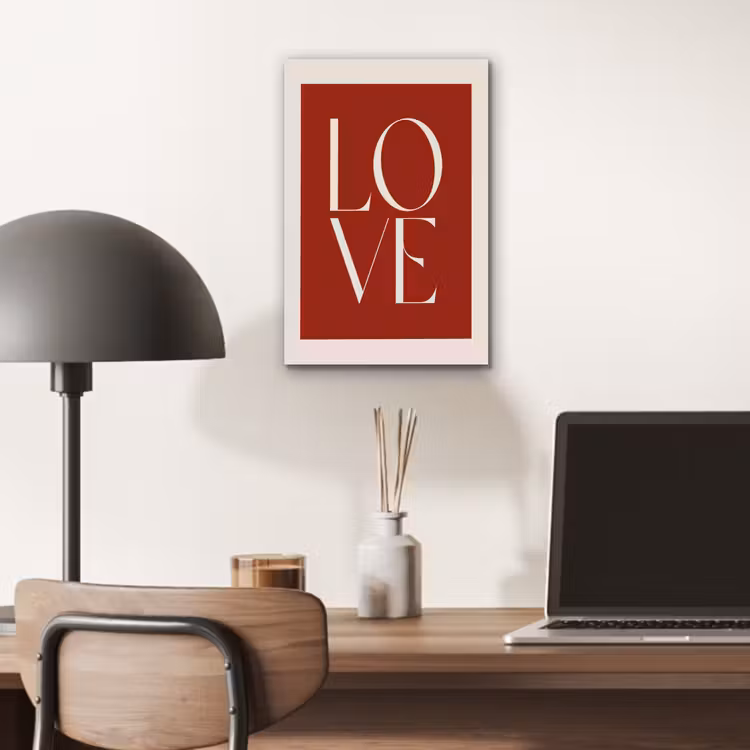 Aluminium schilderij - Love - Rood - Minimalistisch — 6