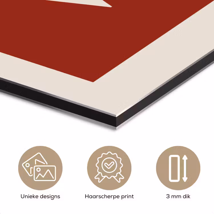 Aluminium schilderij - Love - Rood - Minimalistisch — 7