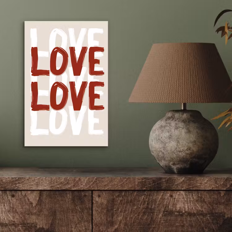 Aluminium schilderij - Love - Rood - Tekst — 3