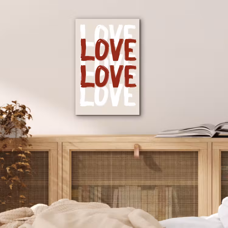 Aluminium schilderij - Love - Rood - Tekst — 4