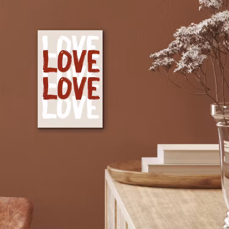 Aluminium schilderij - Love - Rood - Tekst — 5