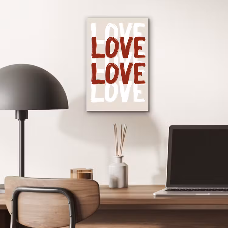 Aluminium schilderij - Love - Rood - Tekst — 6