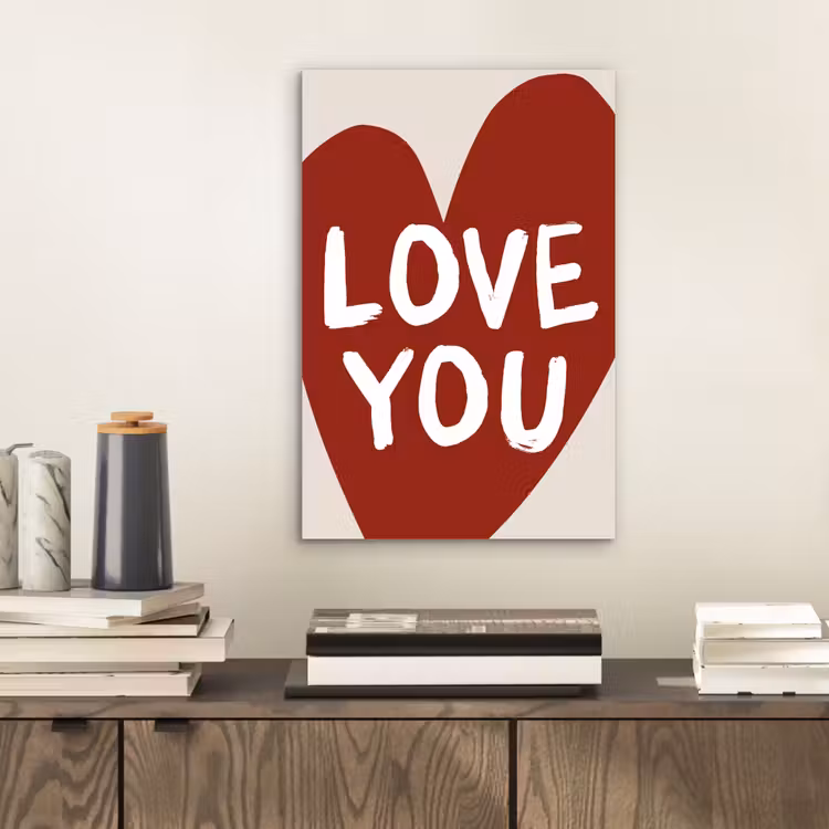 Aluminium schilderij - Loveyou - Hart - Rood — 2