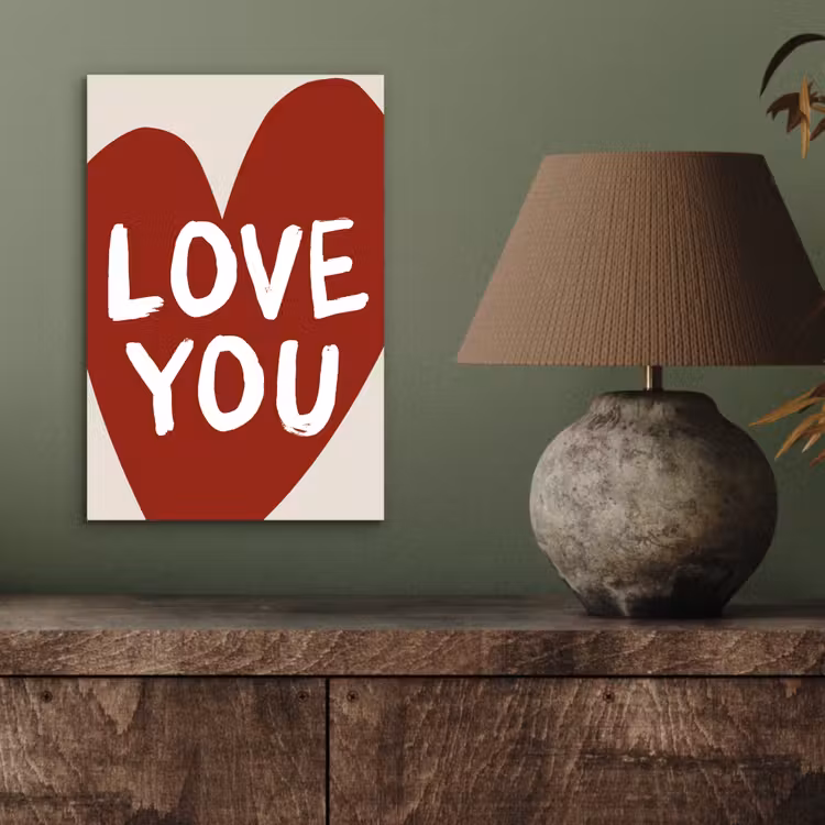 Aluminium schilderij - Loveyou - Hart - Rood — 3