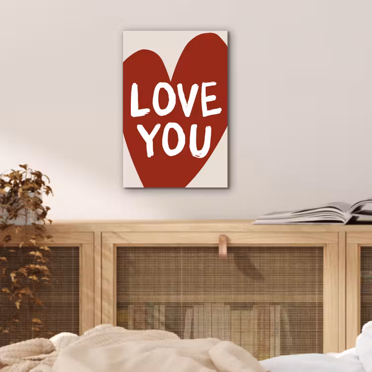 Aluminium schilderij - Loveyou - Hart - Rood — 4