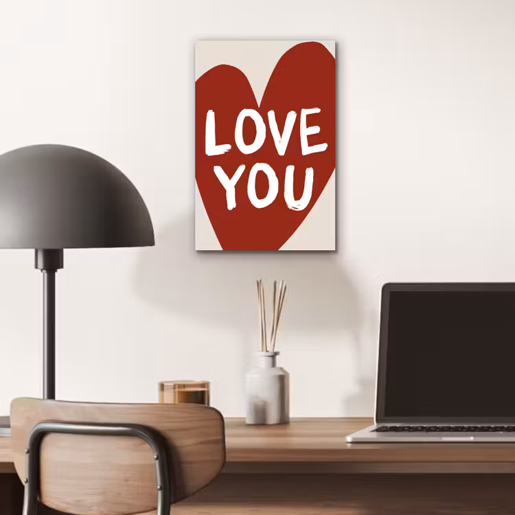 Aluminium schilderij - Loveyou - Hart - Rood — 6