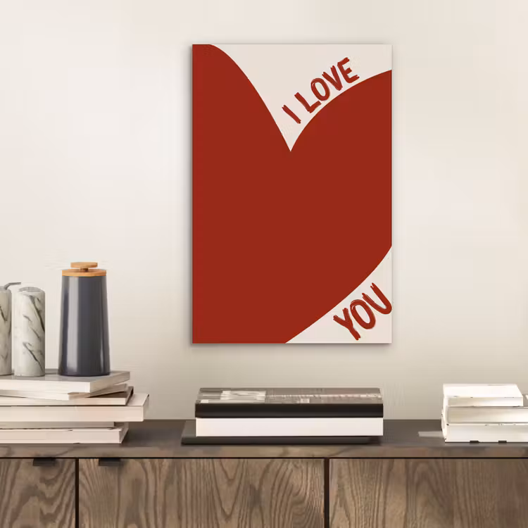 Aluminium schilderij - Loveyou - Rood - Hart — 2
