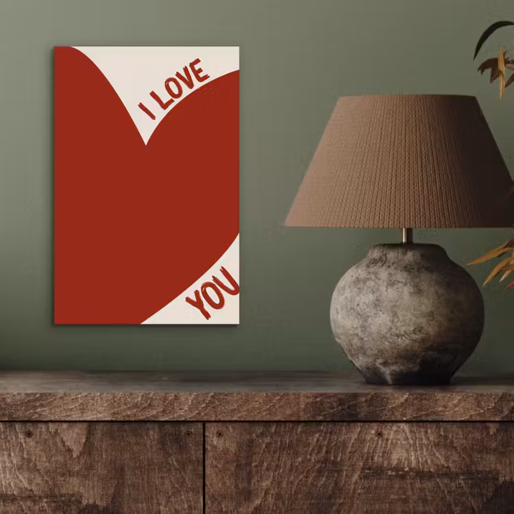 Aluminium schilderij - Loveyou - Rood - Hart — 3