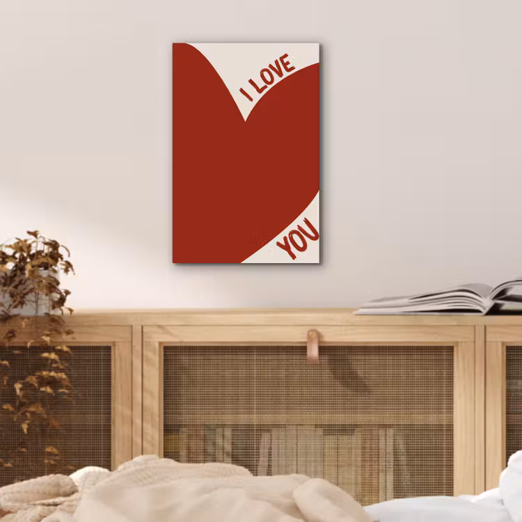 Aluminium schilderij - Loveyou - Rood - Hart — 4