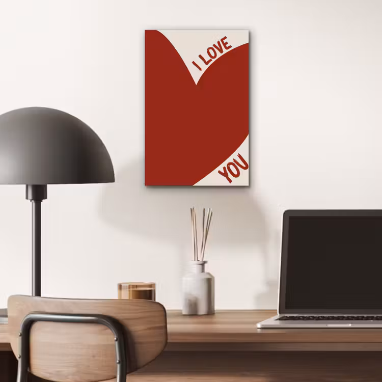 Aluminium schilderij - Loveyou - Rood - Hart — 6