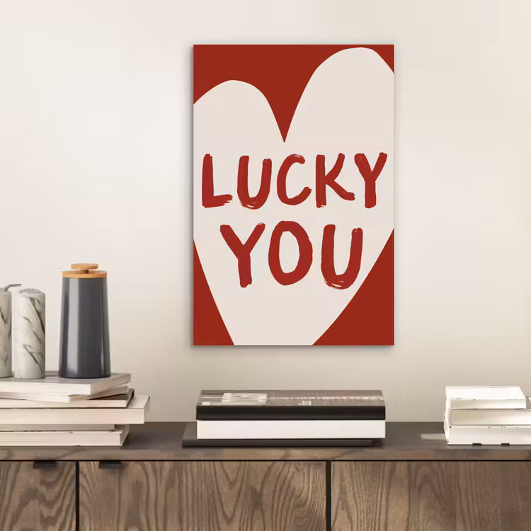 Aluminium schilderij - Lucky - Hart - Rood — 2