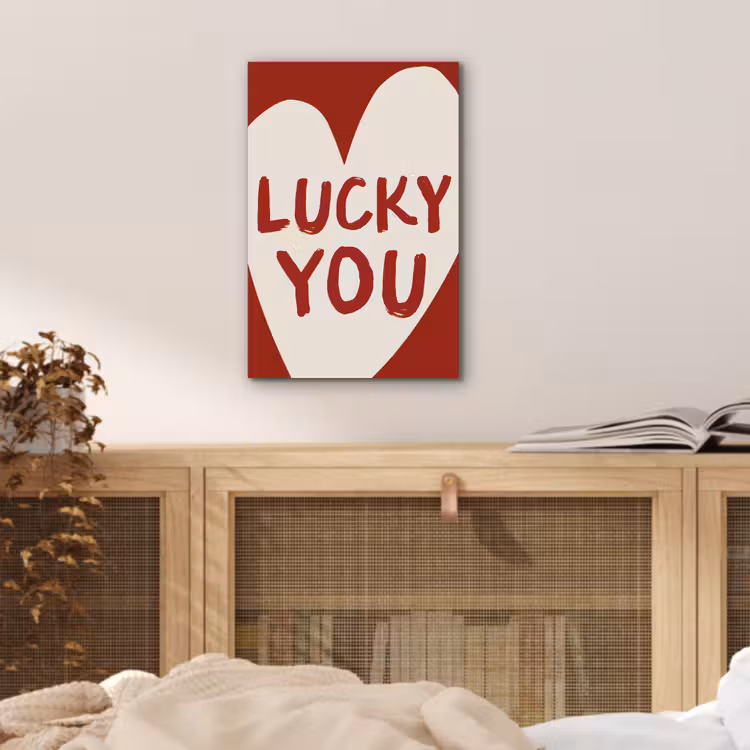 Aluminium schilderij - Lucky - Hart - Rood — 4